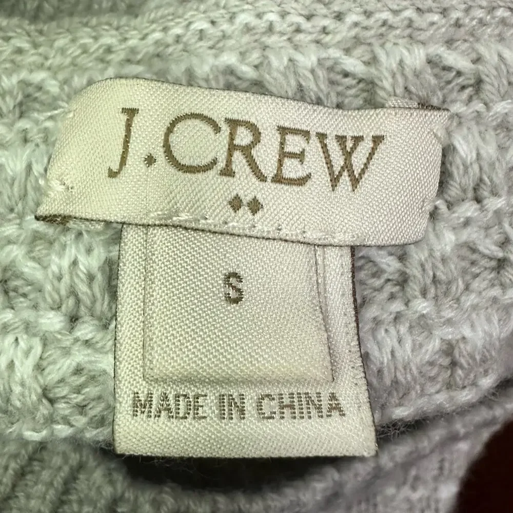 J Crew Textured Turtleneck Winter Knit Sweater SMALL H3909 Grey Gray
